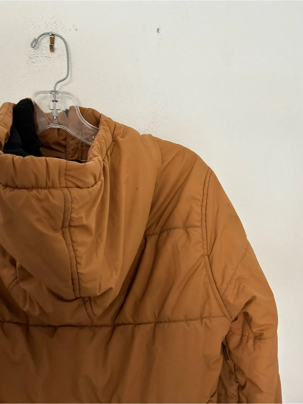 Timberland Youth Hooded Puffer Jacket | Brown Insulated Coat | Size Medium 10/12